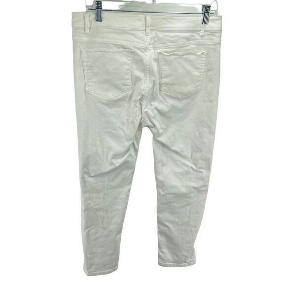 J. Jill Women's Authentic Fit Slim Ankle Zipper Fly Button Jeans 10 Denim White - Picture 6 of 9